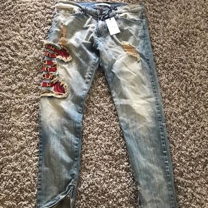 Golden denim LA gucci style snake jeans 34x32